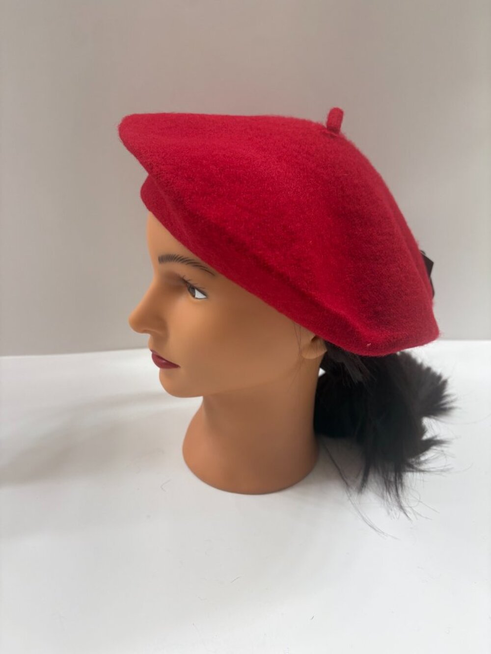 Hat - Jill Wool Beret -Women's/ Unisex- Bright Cherry Red - NWT -Style 4010 - Picture 3 of 5